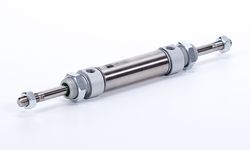 Doppeltwirkende Rundzylinder nach ISO 6432 aus Alu Ø 8 - 25 mm mit durchgehender Kolbenstange | Pneumatikhersteller JOYNER
