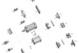 Anbauteile für Kompaktzylinder ISO 21287 und Normzylinder nach ISO 15552 aus Edelstahl | Pneumatikhersteller JOYNER